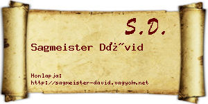 Sagmeister Dávid névjegykártya